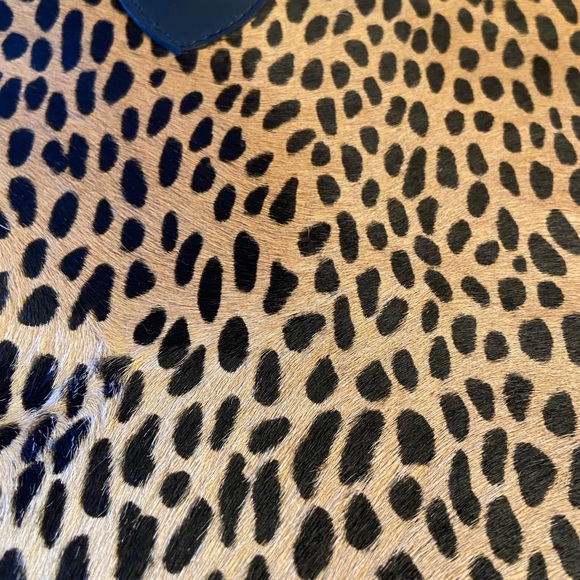 ♥️🎁♥️Leah Aiken Authentic Leopard Skin & Red Suede Pocketbook- Shoulder Bag - Picture 7 of 12